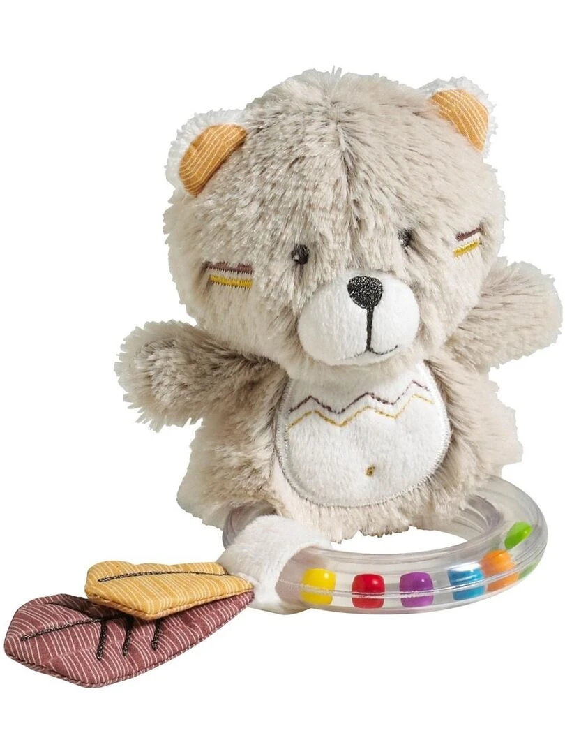 Hochet Ours en velours beige SAUTHON Beige