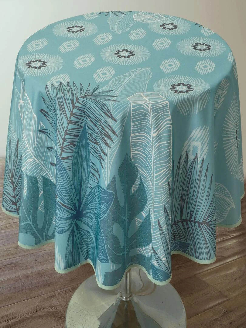 Nappe Anti taches Celadon Ronde 160 cm Bleu céladon