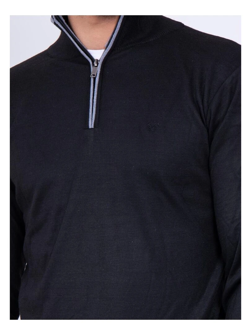 Pull col montant zippé LAOPAUL   Noir