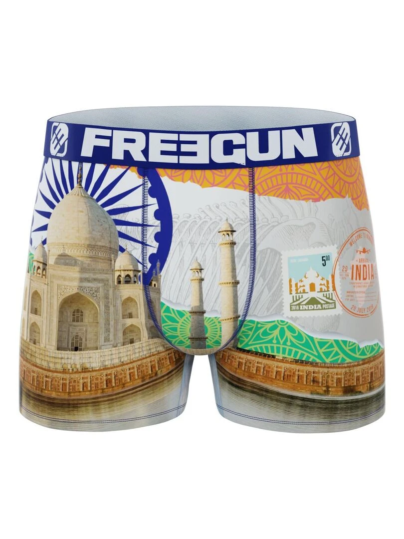 Lot de 3 boxers homme en polyester recyclé Landscape Freegun   Jaune