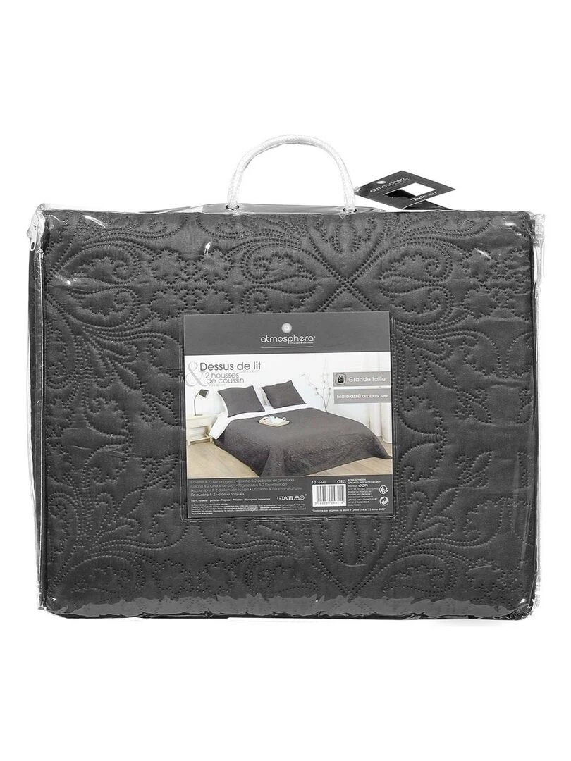 Dessus de lit  + taie(s) Arabesque gris foncé   gris anthracite