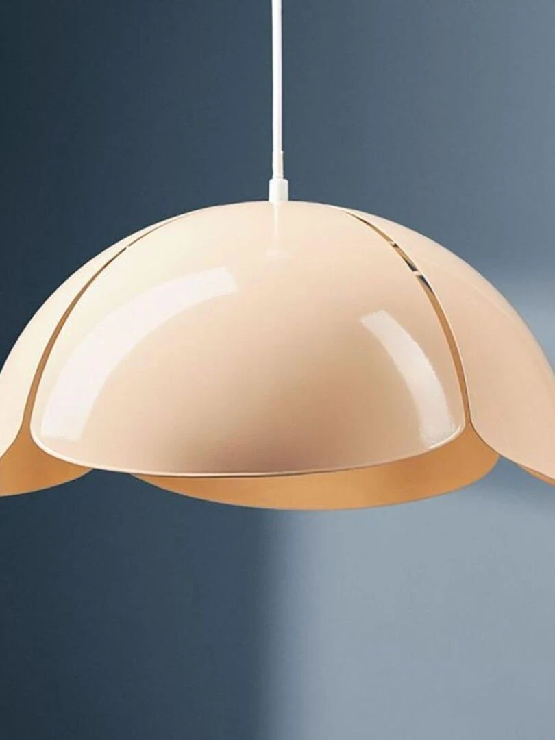 Suspension métal Lys beige blanche   Beige