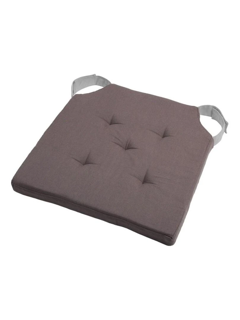 Lot de 4 galettes de chaise Duo velcro 38x38 gris perle Gris