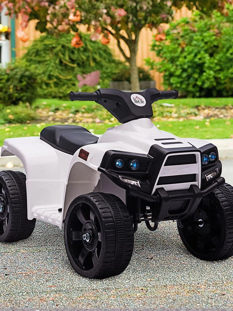 Voiture 4x4 quad buggy électrique enfant 18 36 mois blanc noir   Blanc