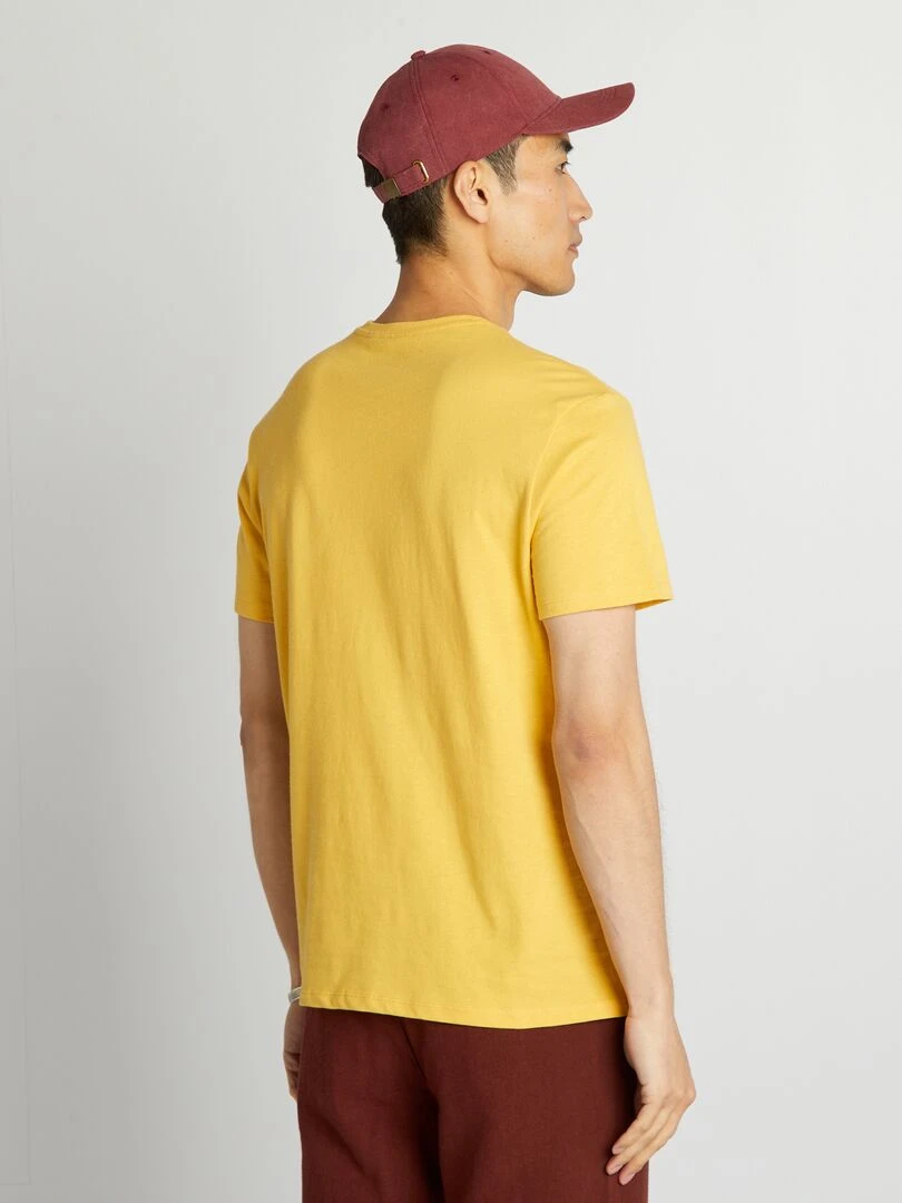 T shirt en coton imprimé   jaune