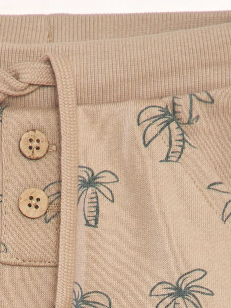 Short en molleton avec imprimé Beige