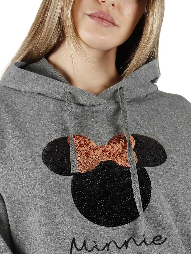 Pyjama pantalon top à capuche Minnie Sequins Disney   Gris