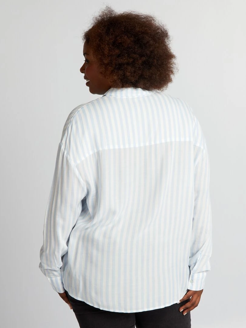 Chemisier rayé fluide   Bleu