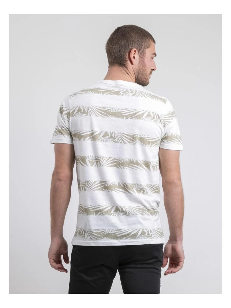 T shirt col rond pur coton NADILAND Ecru