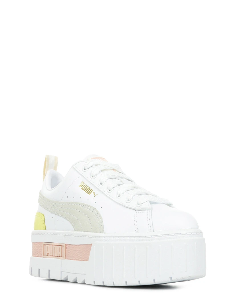 Baskets Mayze Lth Wn's Blanc Jaune