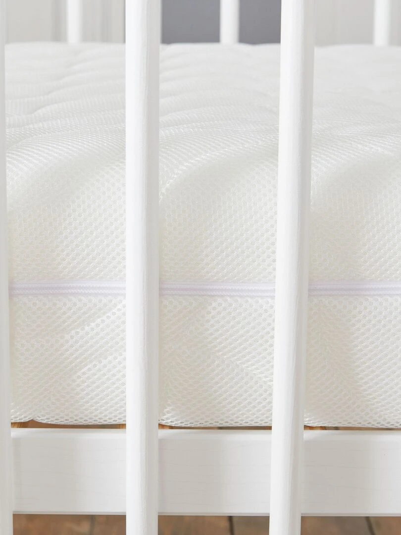 Matelas Enfant/Bébé Confort+ 70x140x14 cm   Circulation Parfaite de l'air   Confort   Déhoussable   Blanc