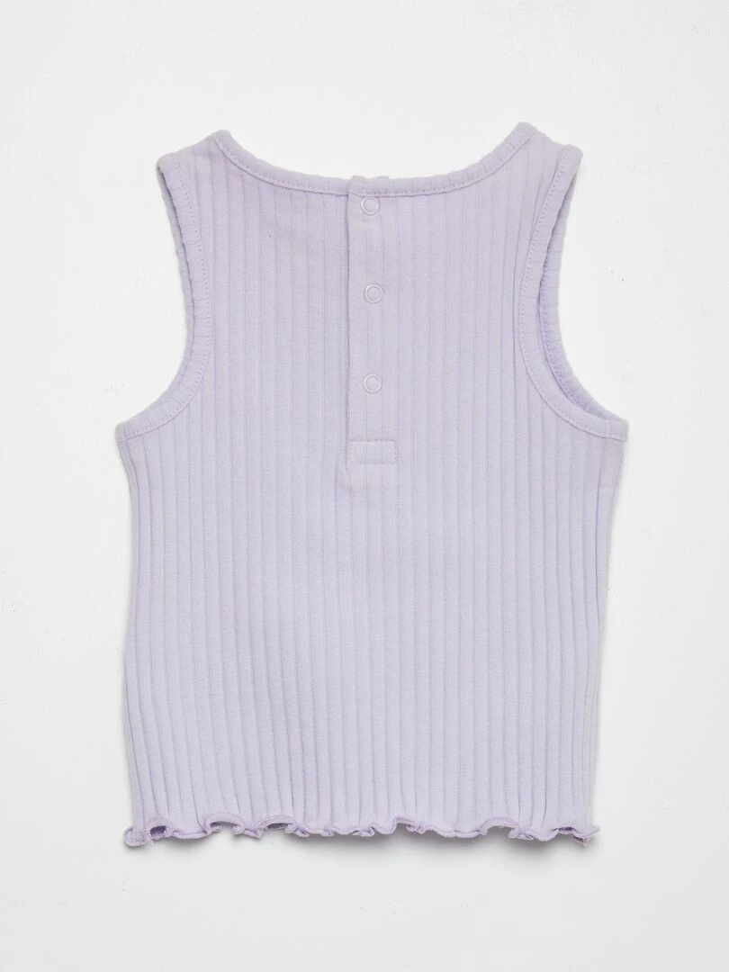 Ensemble débardeur + short côtelé   2 pièces   Violet