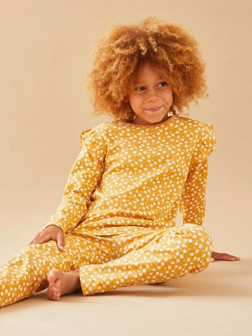 Pyjama 2 pièces fleuri en jersey    Noukie's   Jaune
