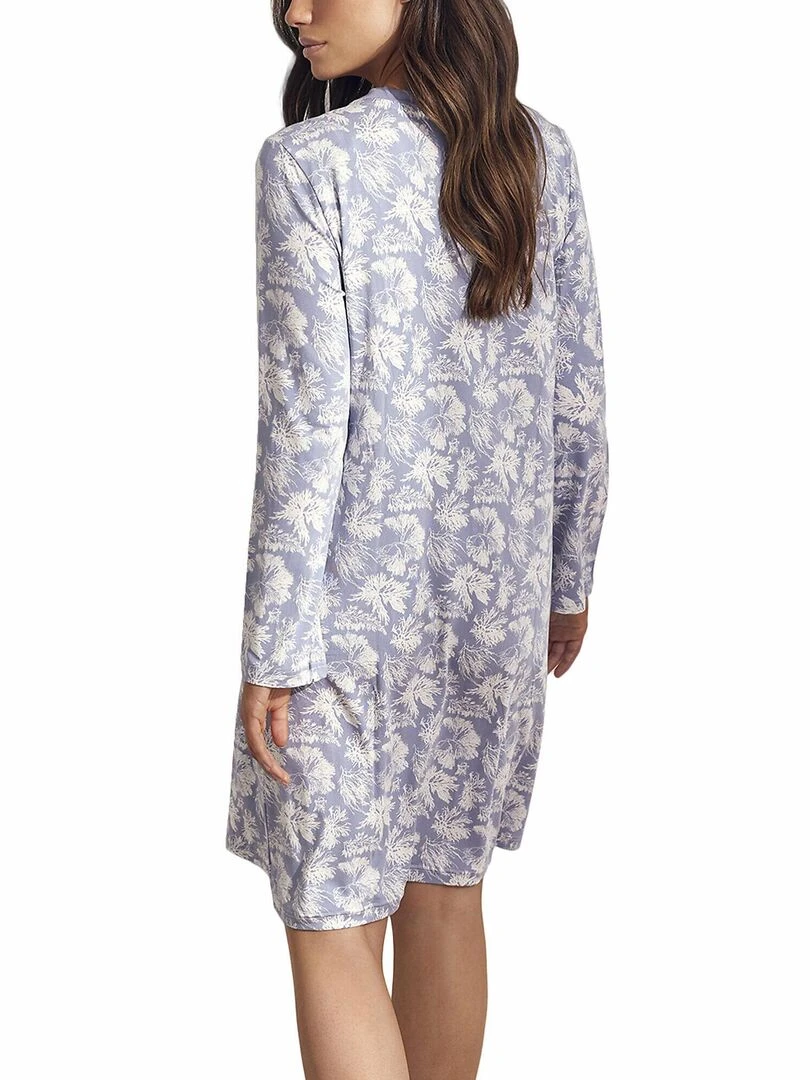 Chemise de nuit manches longues Branches Bleu
