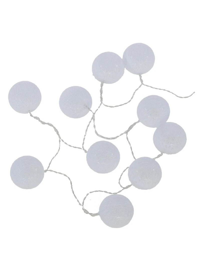 Guirlande lumineuse Blanche 10 boules LED à piles Blanc