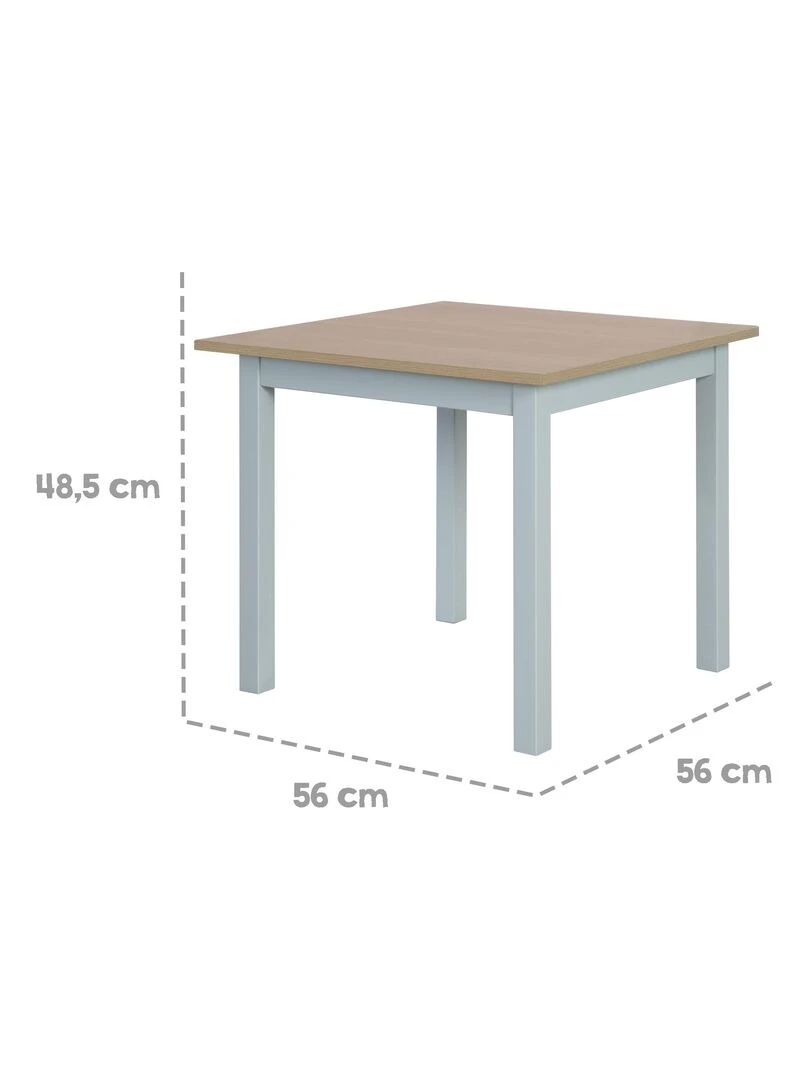 ROBA Ensemble Table et 2 Chaises Enfants Woody   Plateau et Assises en Aspect Bois   Gris   Taupe
