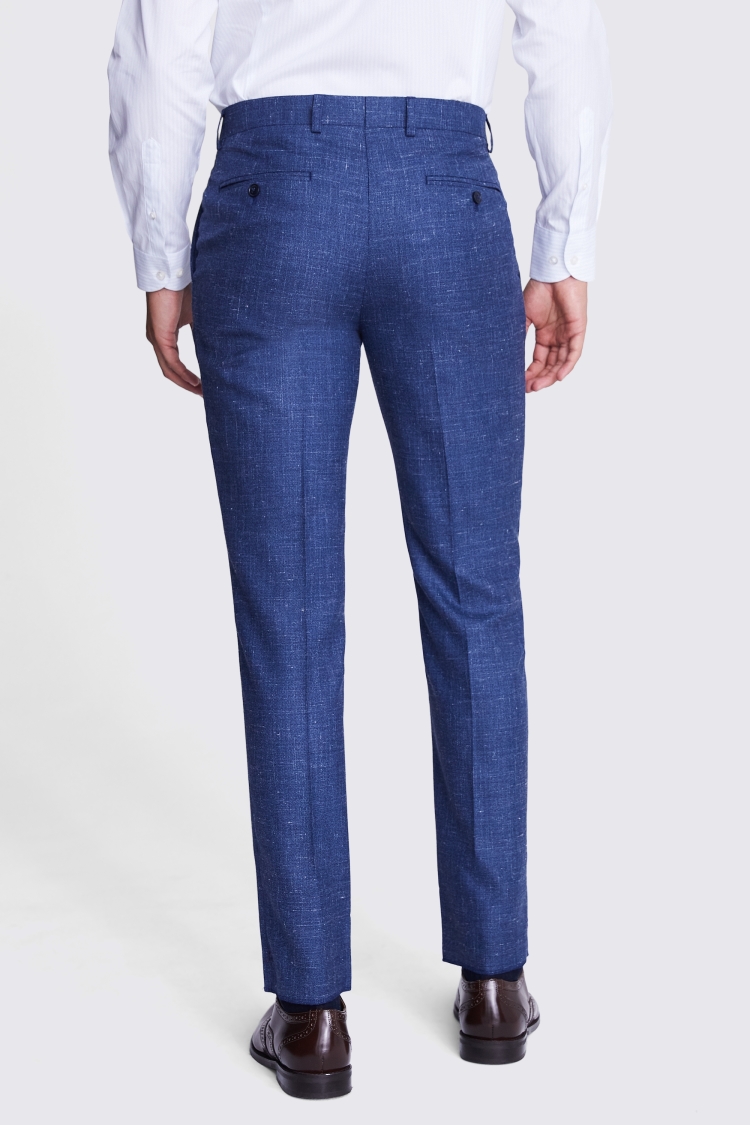 Slim Fit Navy Slub Trousers Buy Online at Moss