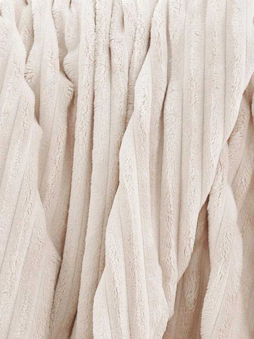 Couverture polaire Effet côtelé 3D Beige clair