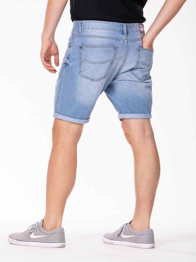 Bermuda coupe relax denim léger stone washed brossé ALI 'Rica Lewis' Bleu