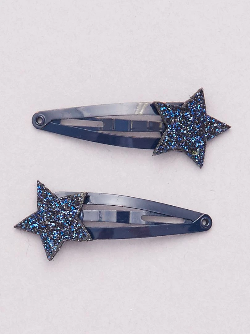 Lot de 6 pinces à cheveux bleu/doré