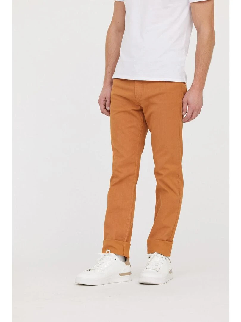 Lee Cooper   Pantalon coton straight LC126ZP 10393   Marron tabac