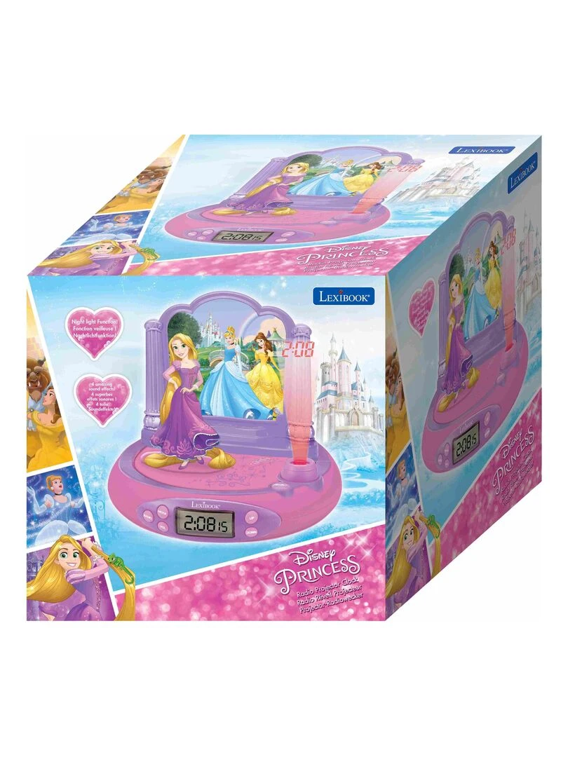 Réveil Projecteur Disney Princesses Raiponce En 3d Et Sons Magiques   N/A
