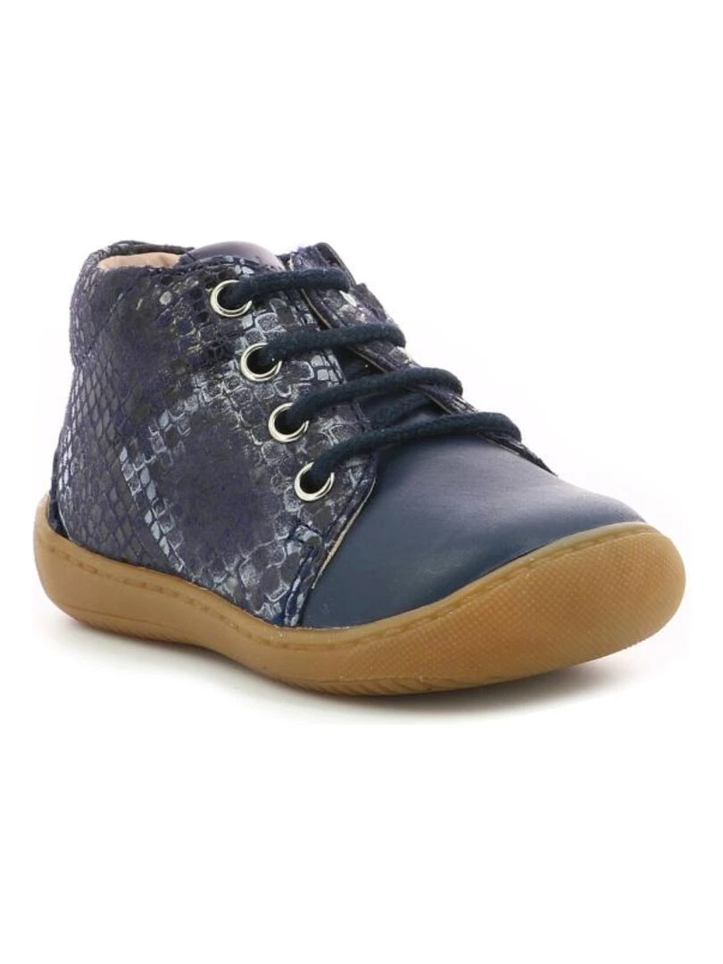 Bottillons Cuir Pastile Bleu marine