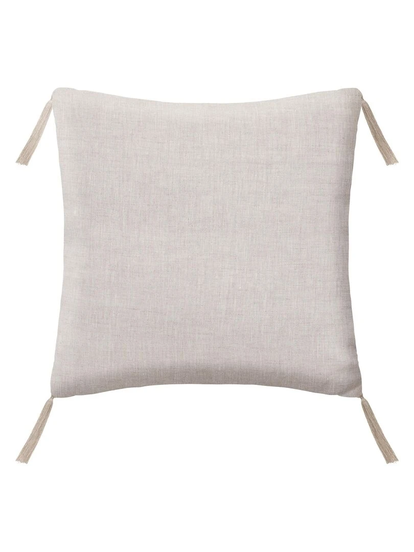Coussin imprimé en lin Beige