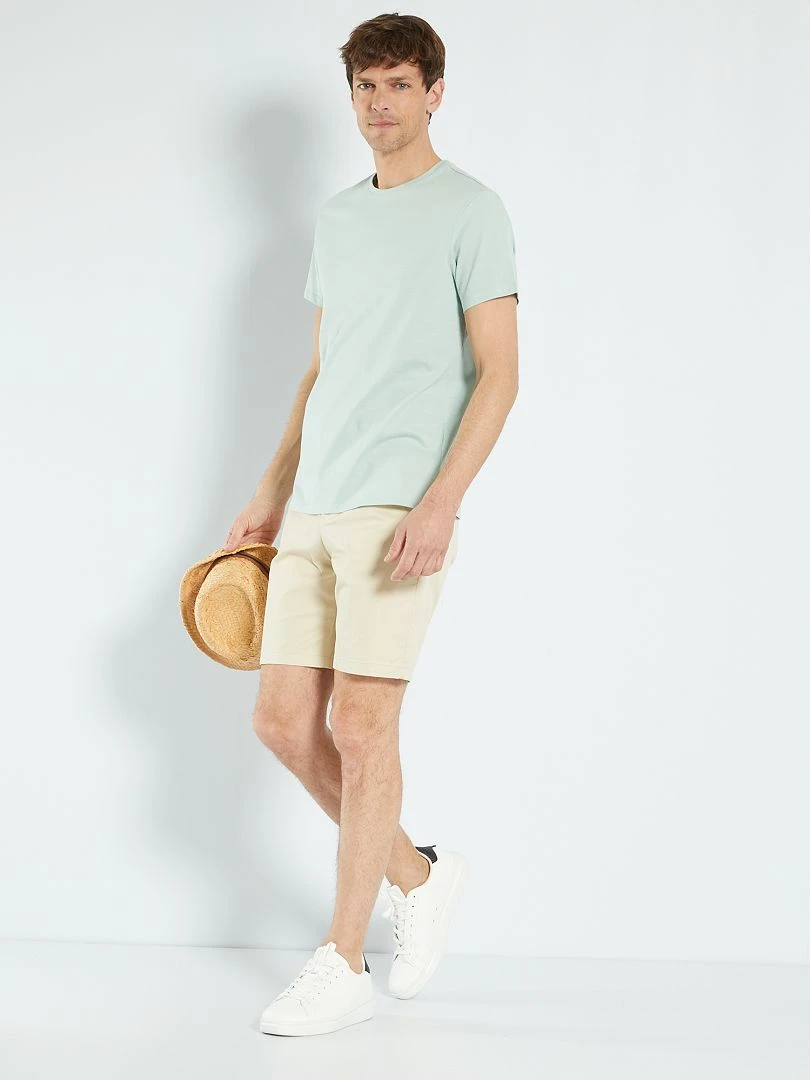 T shirt droit en jersey uni Bleu vert