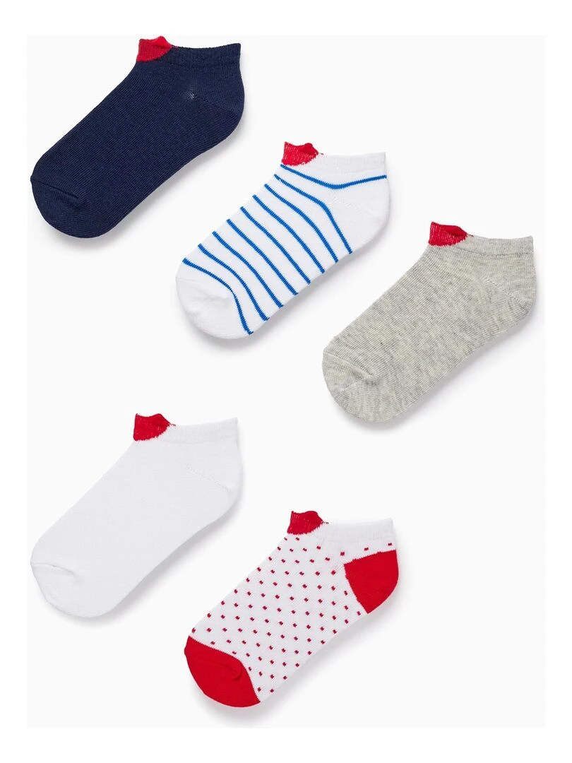 Lot 5 Paires de Socquettes pour Fille 'Cœurs' PICASSO Multicolore