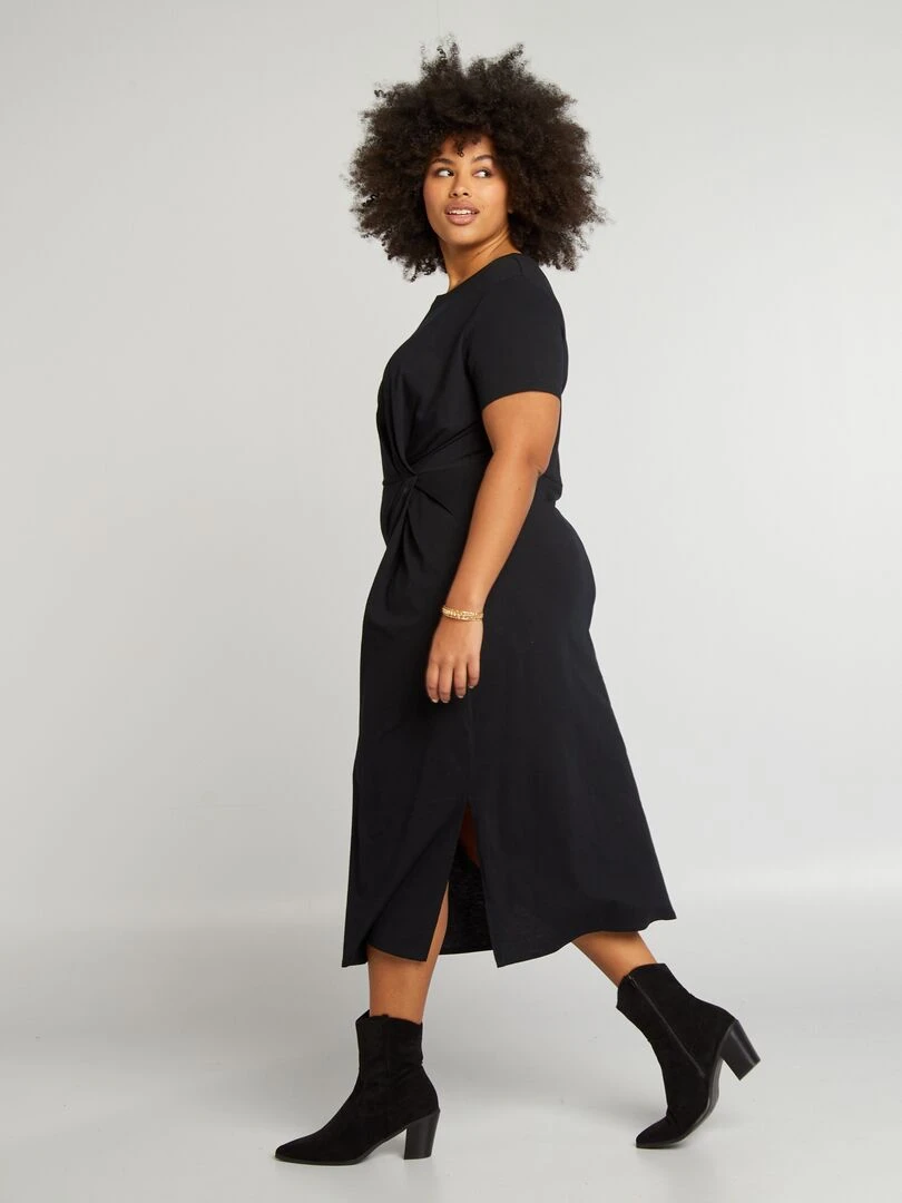 Robe midi froncée   noir