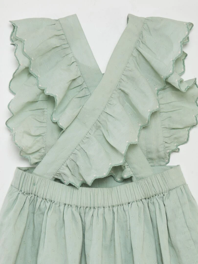 Robe tablier avec broderies   Vert