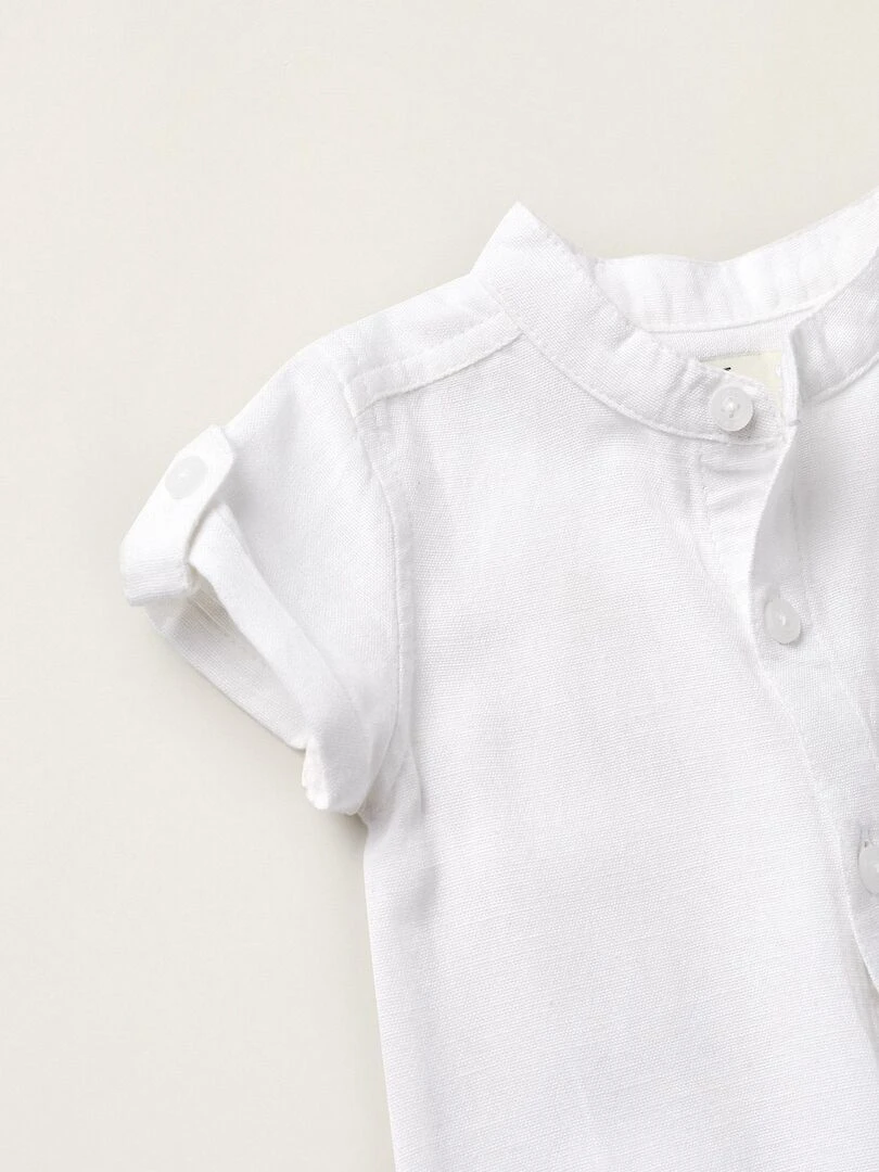 Body chemise à manches courtes pour nouveau né 'B&S' manches courtes ATLANTIC COMPANY   Blanc