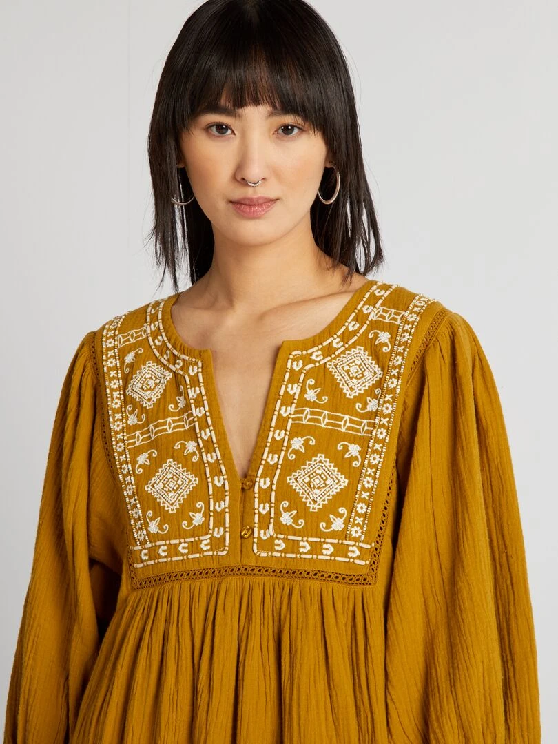 Robe avec broderie   Vert