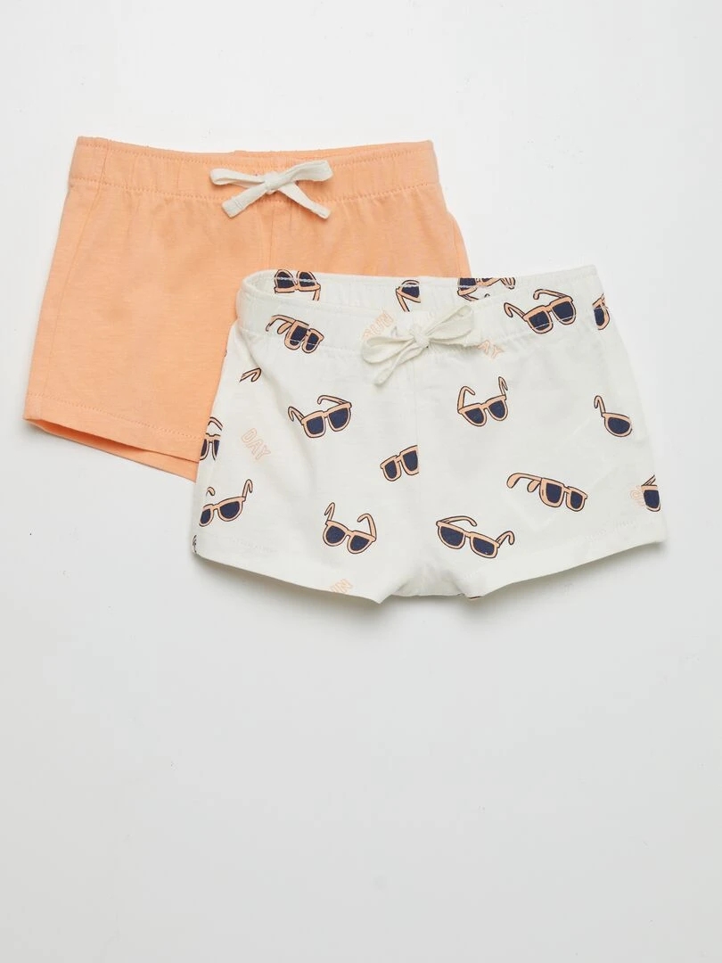 Lot de 2 shorts en jersey Orange