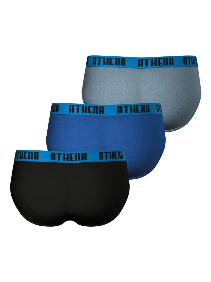 Lot de 3 slips homme Ecopack   Noir Bleu Gris