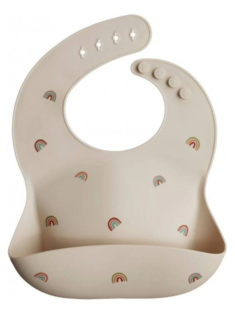 Bavoir silicone Mushie Arc en ciel Mushie Multicolore