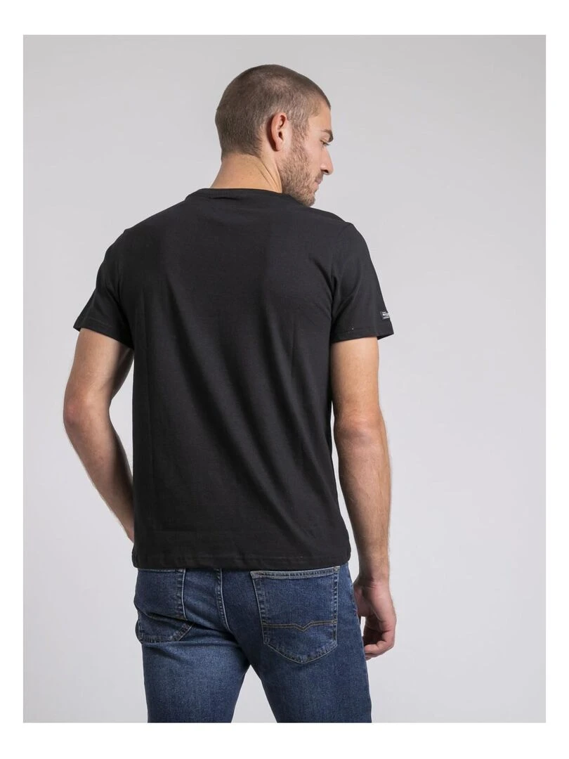 T shirt col rond pur coton JACOSKI Noir