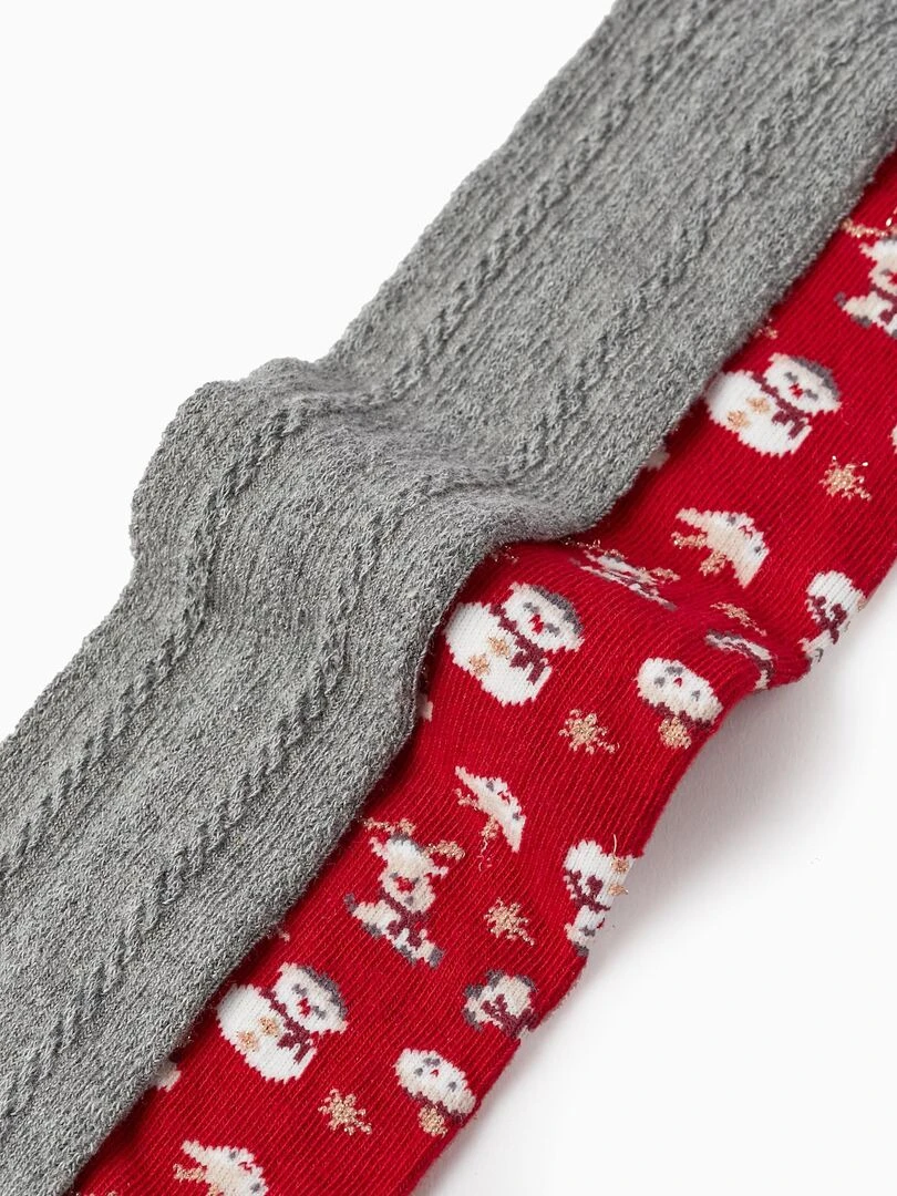 Pack 2 Paires de Collants en Maille pour Fille 'Noël' NOËL Multicolore