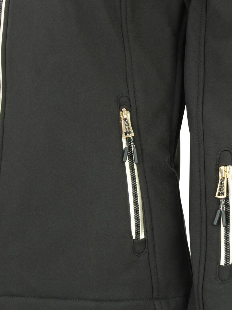 Blouson softshell femme AMALEO   PEAK MOUNTAIN   Noir Doré