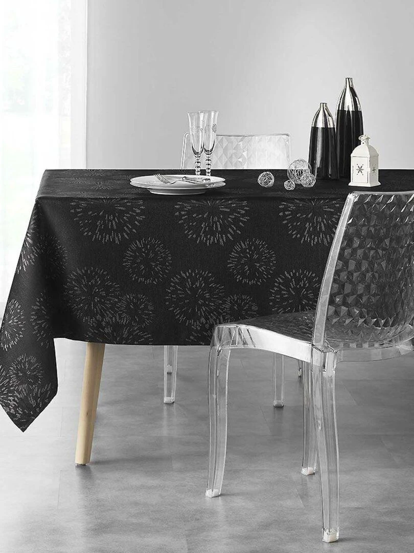 Nappe rectangulaire Artifice   Noir Argenté
