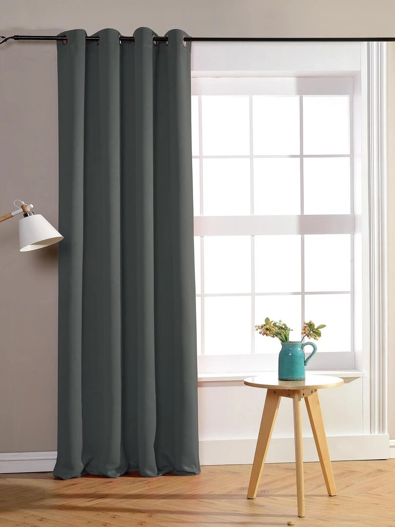 Rideau occultant pour chambre et salon gris anthracite