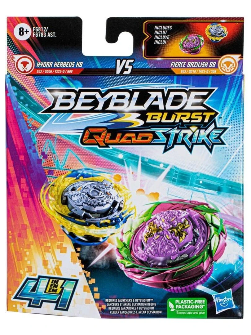 Beyblade Burst QuadStrike Fierce Bazilisk B8 et Hydra Kerbeus K8   N/A