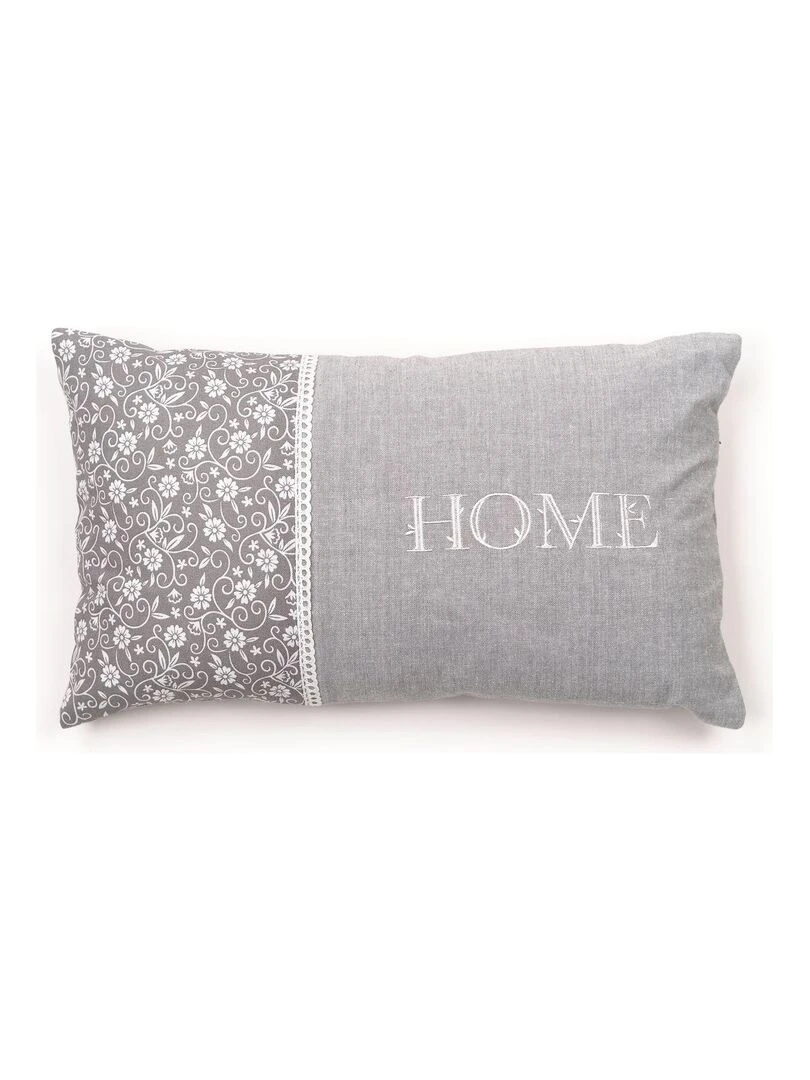 Coussin déhoussable avec broderie 'CHARME' 'TODAY'   Gris clair