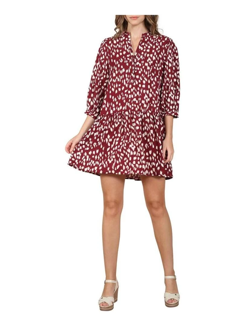 CHATTAWAK Robe courte droite fluide Rouge