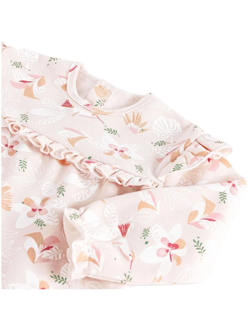 Ensemble bébé robe en molleton et legging Kalaoupe   Rose