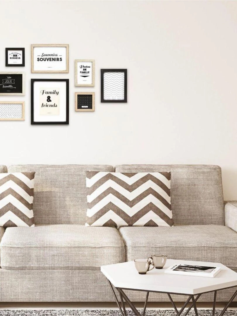 Lot 8 cadres photo design en bois Multicolore