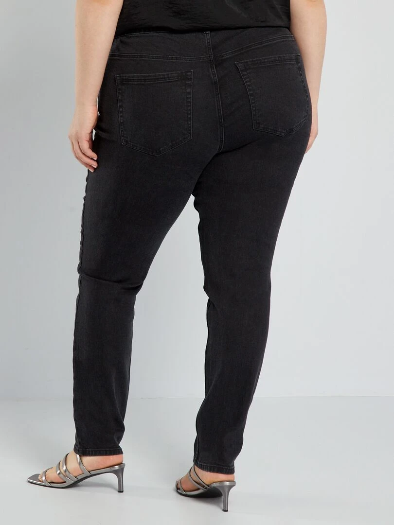 Jean slim taille haute   L28   Noir