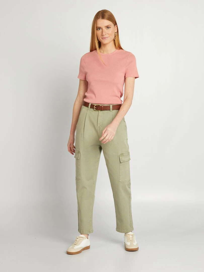 Pantalon twill avec poches à rabats L27 Kaki
