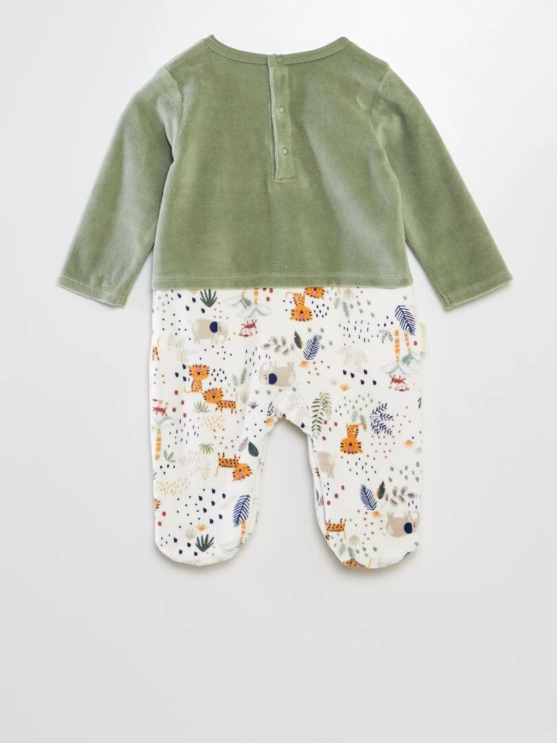 Pyjama velours effet 2 en 1 'Petit Béguin' Vert